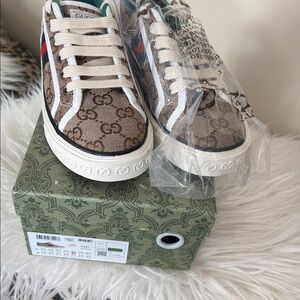 Gucci Brown and Green Logo Sneakers